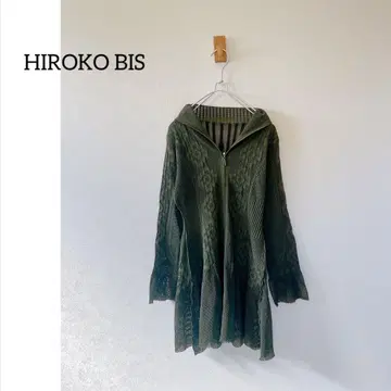 히로코비스 메쉬 가디건 후드티 겉옷 더블 지퍼 플레어 라인