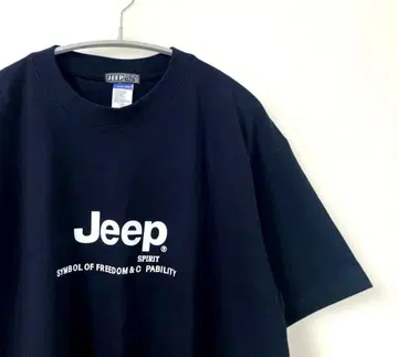 미사용 Jeep 지프 반팔 티셔츠 기업 로고 90s 00s XL 블랙