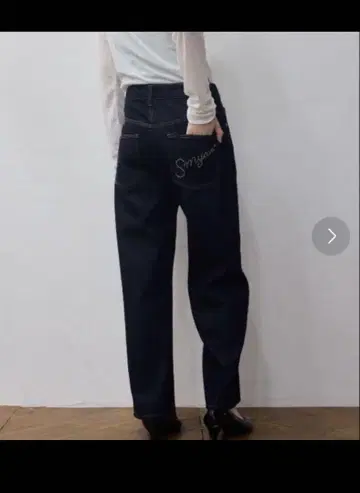 smyeon 로고 큐빅 데님 인디고 M 사이즈