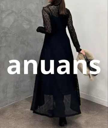 거의 미사용 anuans 긴팔 원피스 FREE 블랙 여성용