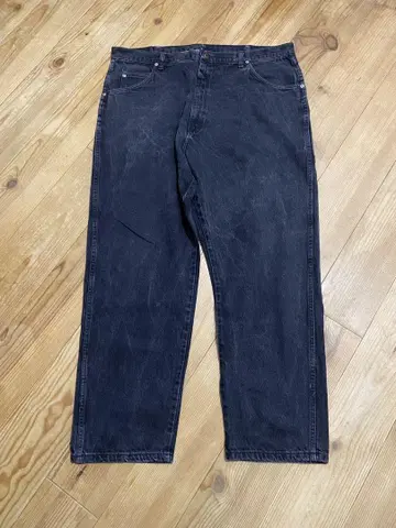 Wrangler 블랙 스트레이트 데님 팬츠 랭글러 W42 L30