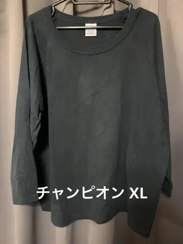 챔피온 Champion T1011 래글런 7부 소매 네이비 XL USA