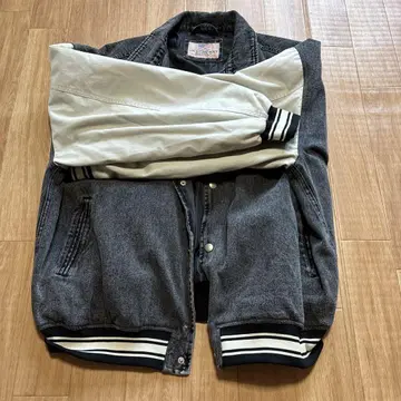 US COMPANY SUPPLY 바시티 자켓 그레이/화이트