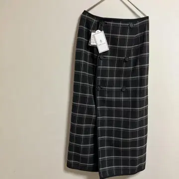 새상품 택 포함 ROPE PICNIC 체크 무늬 롱 스커트 버튼 포함