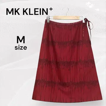 MK KLEIN+ 새상품급 빨간색 꽃무늬 스커트 플레어 스커트 버건디