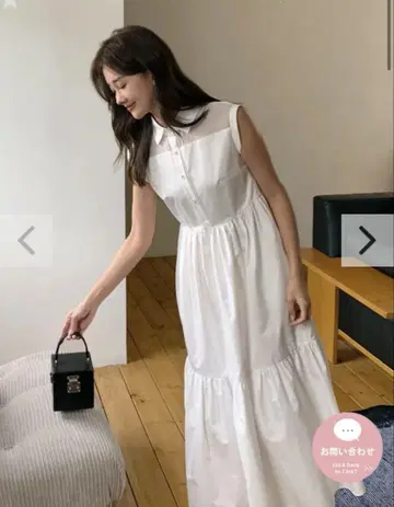 시어 코튼 슬리브리스 셔츠 원피스