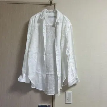 새상품급 프레임워크 린넨 셔츠 화이트