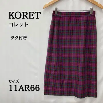 새상품 코렛 KORET 체크 무늬 롱 스커트 11AR66 택 포함