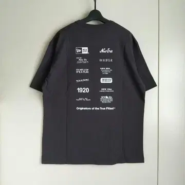 뉴에라 코튼 티셔츠 로고 아카이브 흑먹색 XL 새상품