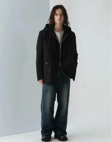 HARE ZIP 레이어드 데님 팬츠 사이드 지퍼