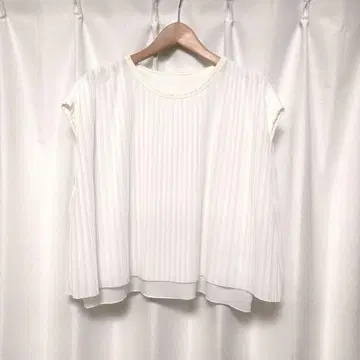 BALLSEY 폴리에스테르 플리츠 프렌치 슬리브 풀오버