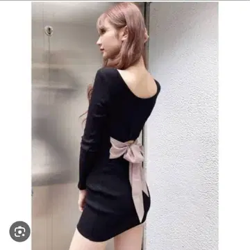 GYDA 백 리본 원피스 긴팔