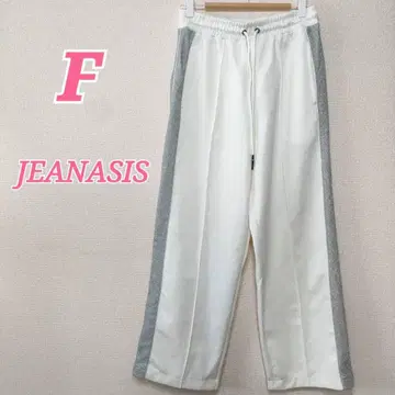 JEANASIS 화이트 캐주얼 팬츠 F 사이즈 샤이니 라인 저리
