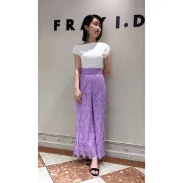 새상품급 FRAY I.D 레이스 파이핑 가우초 팬츠 퍼플 S 사이즈