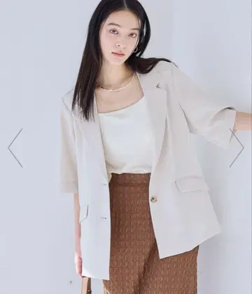 vis 이번 시즌 린넨 같은 하프 슬리브 자켓