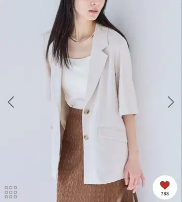 vis 이번 시즌 린넨 같은 하프 슬리브 자켓
