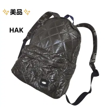 레어 하쿠 HAK 카키 퀼팅 백팩 카모플라주