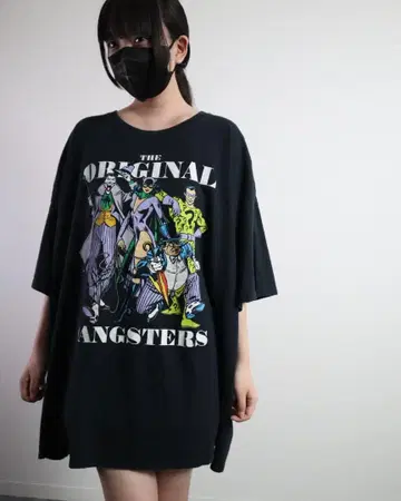 DC 코믹스 빌런즈 그래픽 프린트 오버 사이즈 티셔츠 블랙