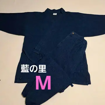 작반 데님 블루 여름용 상하의 세트 M 아이노사토
