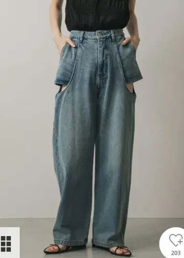 센스 오브 플레이스 사이드 컷 아웃 데님 S