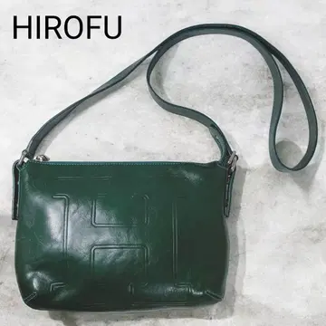 HIROFU 히로후 빅 H 로고 풀 가죽 숄더백