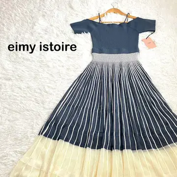 [택 포함] eimy istoire 플리츠 오프 숄더 니트 원피스