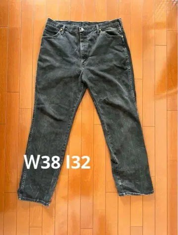 블랙 데님 W38 I32 스트레이트 레그