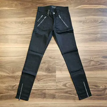 ALEXANDER McQUEEN 가죽 지퍼 데님
