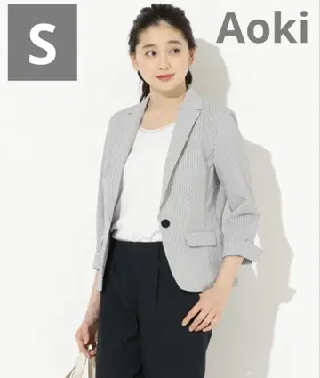여름 아이템 여성용 테일러드 자켓 스트라이프 가슴 포켓 더블 내부 포켓