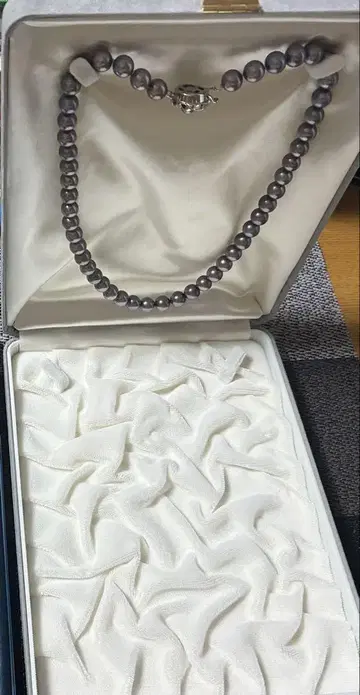 그레이 진주 목걸이 꽃 클라스프 포함