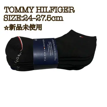 타미힐피거 6켤레 앵클 삭스 24~27.5cm 트리코 블랙