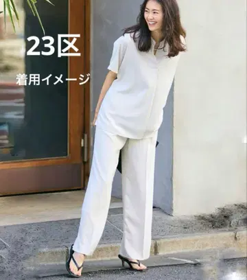 23구 [세탁 가능] 스트레치 조젯 와이드 팬츠 36
