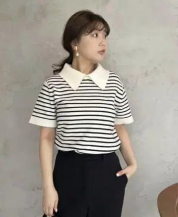 미라 오웬 2way 폴로 니트 보더