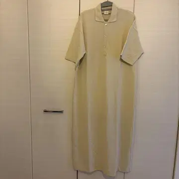 이에나 베이지 반팔 피케 셔츠 원피스