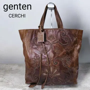 genten CERCHI 겐텐 체르키 이탈리아제 자수 토트백