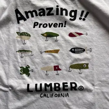 새상품 25년 봄/여름 LUMBER 럼버 올드 루어 티셔츠 화이트 XL