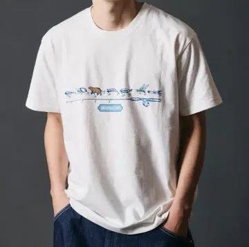 새상품 BARNS 반스 루어 패턴 티셔츠 화이트 L 아메카지
