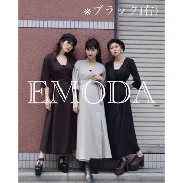 EMODA(에모다) CROSS WAIST LONG OP 원피스