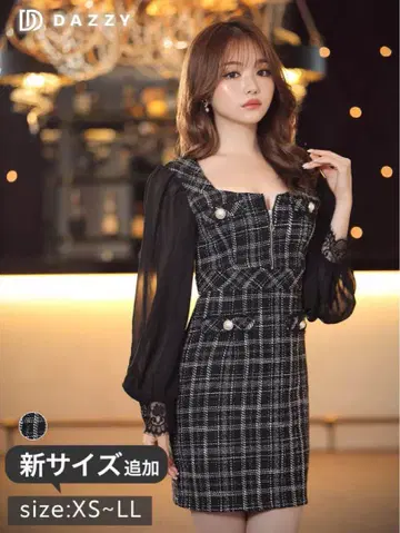 DAZZY 체크 무늬 드레스 s