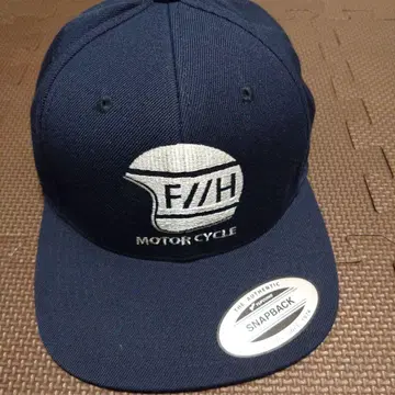 F/H MOTOR CYCLE 스냅백 캡 네이비 하치오지 공무점