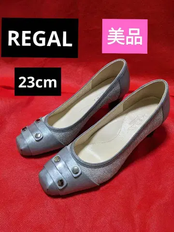 새상품급 REGAL 가죽 펌프스 실버 그레이
