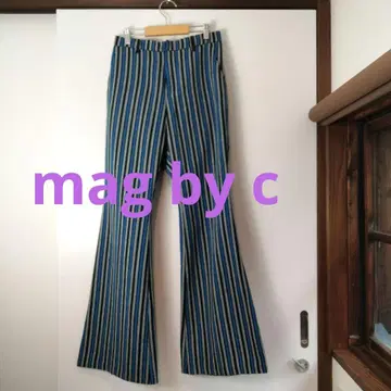 mag by c 마그바이씨 스트라이프 패턴 세미 플레어 팬츠 M