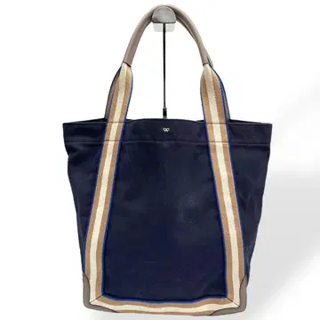새상품급 ANYA HINDMARCH 토트백 캔버스 네이비 A4 가능