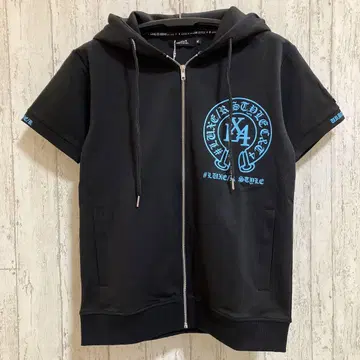 LUXE/R 로고 프린트 반팔 후드티