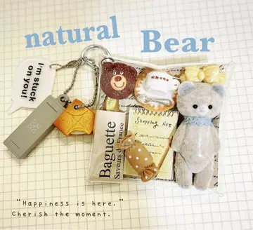 가챠 파우치 미색 natural BEAR mori의 그림책 디저트