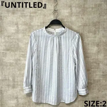드레이프감 소재 일본제 [UNTITLED] 스트라이프 블라우스 모크넥 2