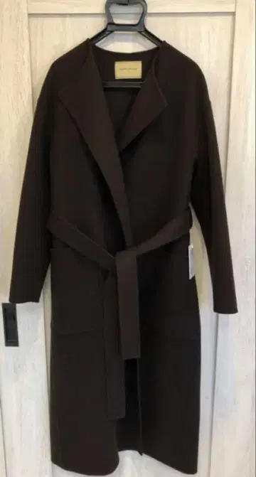 UNITED ARROWS UGCB 더블 페이스 노카라 코트 브라운