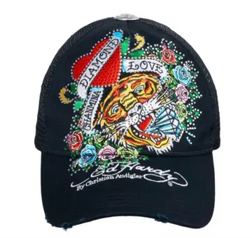챤미나 사양 자수 캡 EdHardy 콜라보 한정판 limited
