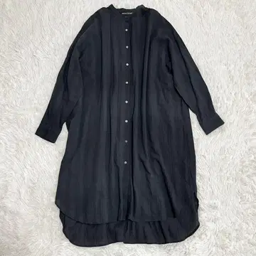미즈이로 인드 롱 원피스 밴드 카라 코튼 최근