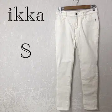 ikka 이카 데님 팬츠 [S] 스키니 G 팬츠 코튼 블렌드 화이트